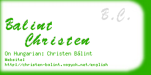 balint christen business card
